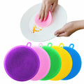 Pack of 4 Silicone Sponge Dish Washing Scrubber