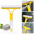 3 in 1 Window Glass Cleaner Spray Wiper – Microfiber Scrubber & Squeegee