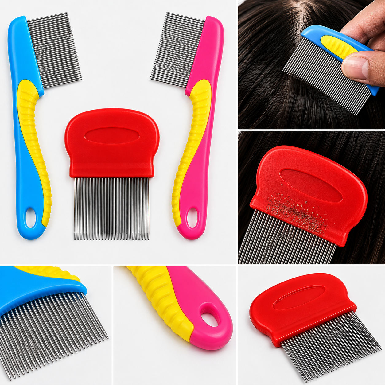 Stainless Steel Lice & Nit Removal Comb Set